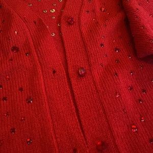 Red rhinestone Cardigan